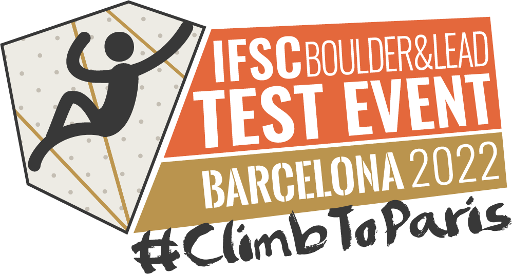 ハッシュタグ#ClimbToParisが入った、IFSC Boulder & Leadバルセロナ2022テストイベントのグラフィック