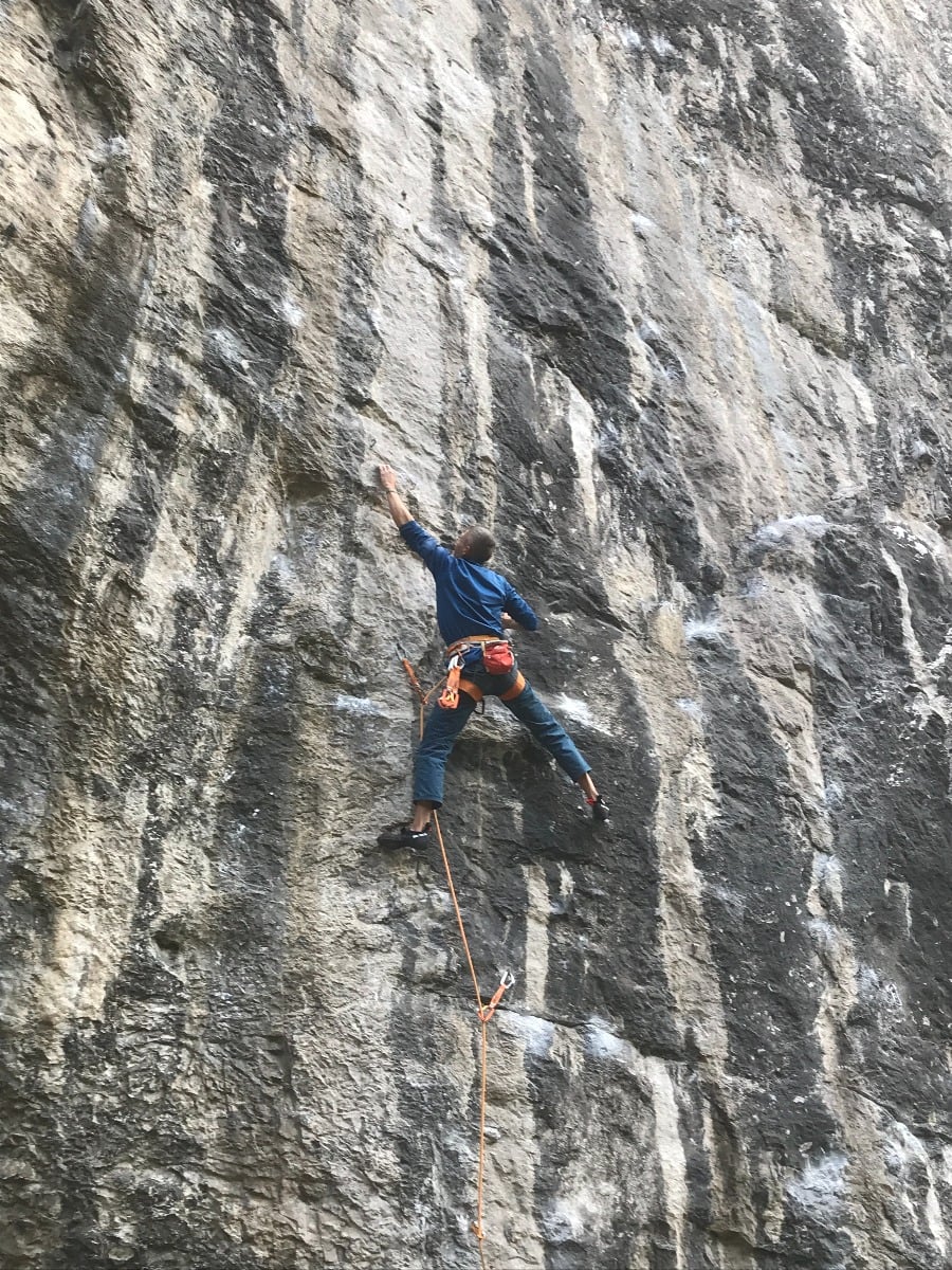 2001年にEvolutionを登るSteve McClure