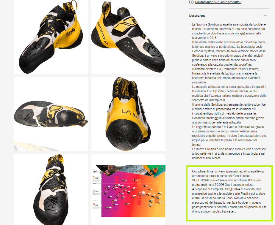 2024年のヒント画像(イタリア語):La Sportiva Solution