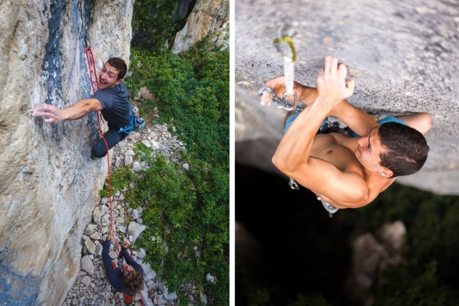 Oratino - La RoccaでXanaxを登るPietro Radassao。撮影:Francesco Guerra