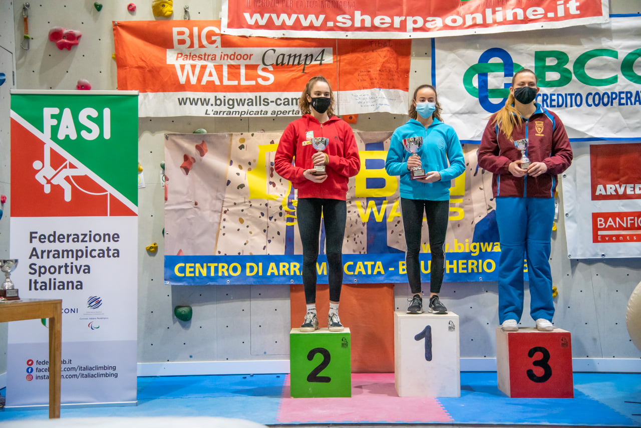 Brugherioでのイタリア・スピードカップ2021第1戦、女子の表彰台