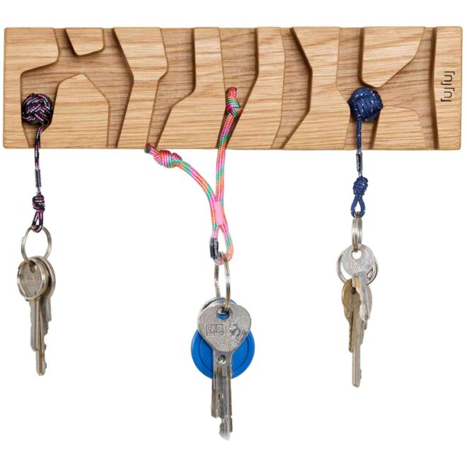 Fujfuj Key Holder Classic 2 Oak Wood - Knots 壁掛けキー ホルダー ノット