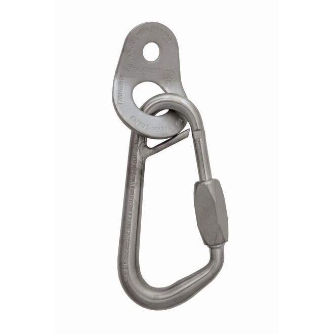Raumer Placchetta inox Wing Ø10 + Moschettone Ring Safety 13