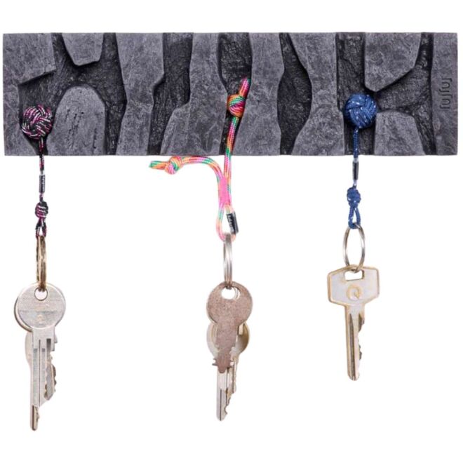Fujfuj Key Holder Classic 2 Dark Concrete - knots 壁掛けキー ホルダー with knots