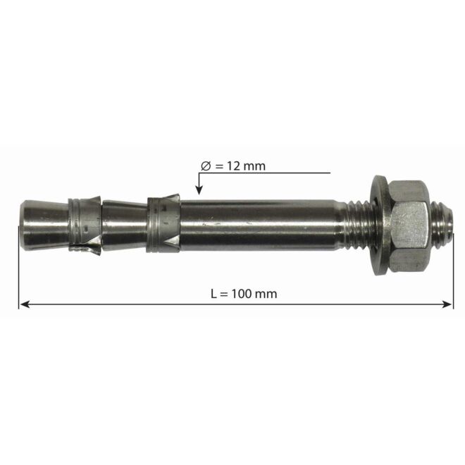 Raumer Hang Fix inox M12L φ12x100mm 二重拡張釘 マリーナバージョン