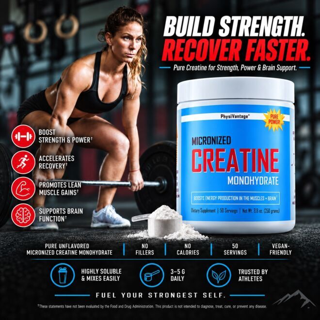 PhysiVantage Pure Creatine Monohydrate Powder creatina monoidrato