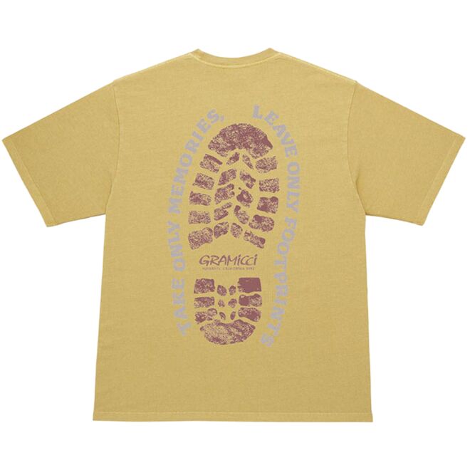 Gramicci Footprints Tee Pigment Dyed メンズ半袖Tシャツ