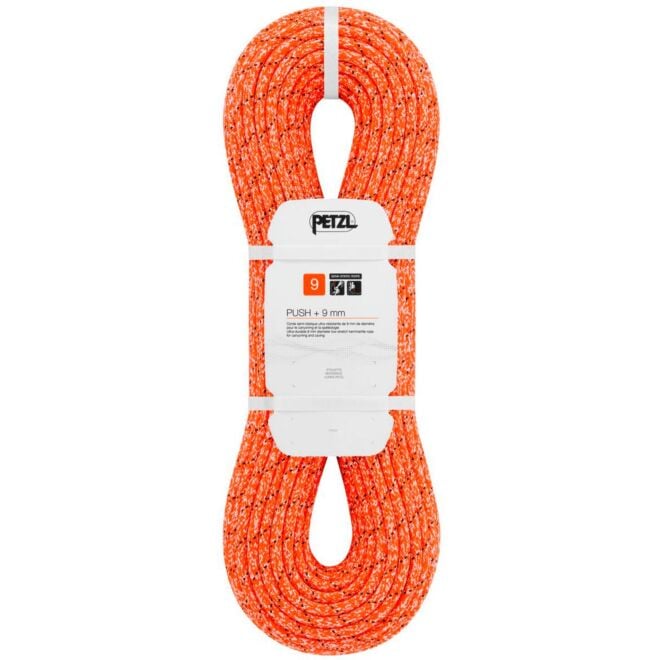 Petzl Push + 9 mm 超耐久性セミスタティックロープ キャニオニングと洞窟探検用