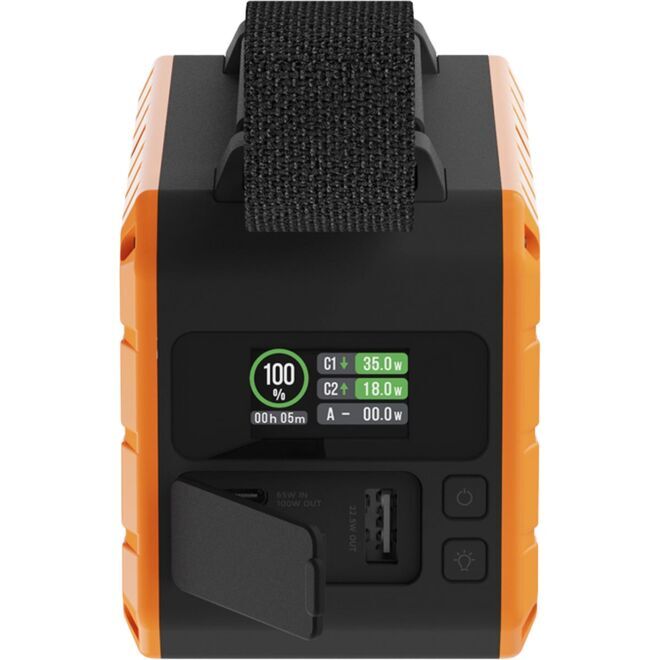 Rugged Flashlight Powerbank 100W - 40000 mAh ポータブル充電器と懐中電灯