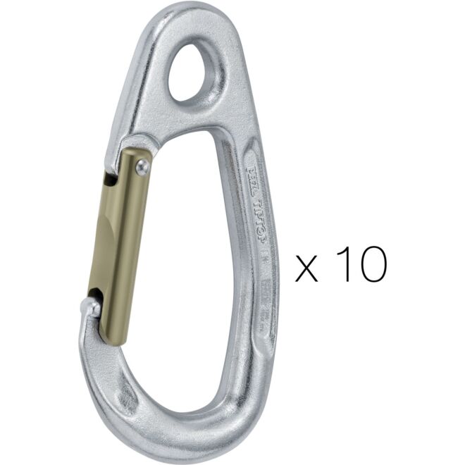 Petzl Tiptop Stainless（10個入り）クライミングビレイカラビナ