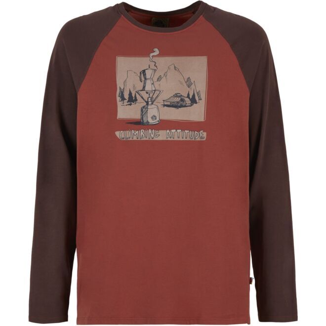 E9 Enove Long Coffee メンズ長袖Tシャツ
