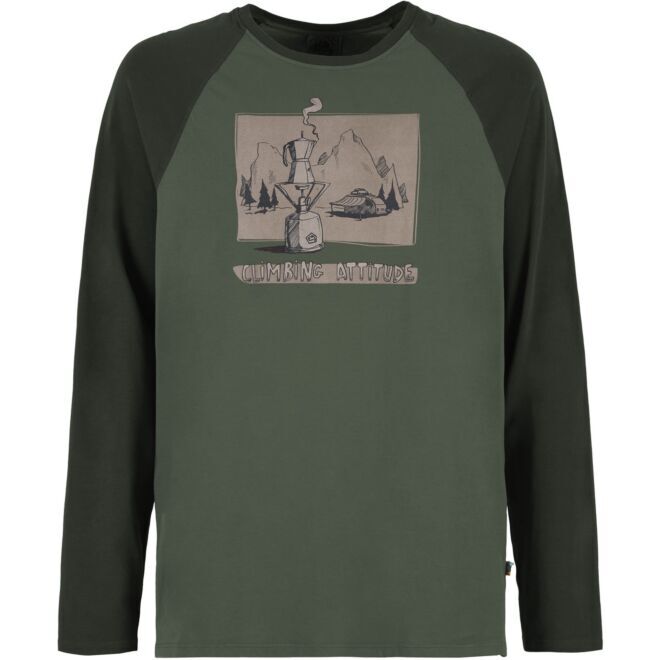 E9 Enove Long Coffee メンズ長袖Tシャツ