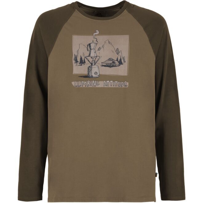 E9 Enove Long Coffee メンズ長袖Tシャツ