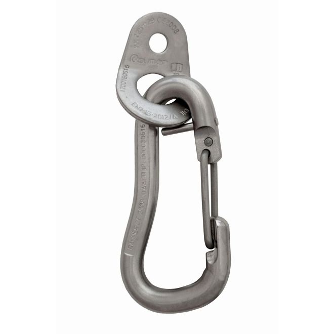 Raumer Placchetta inox Wing Ø10 + Moschettone inox R5000 バージョン マリーナ