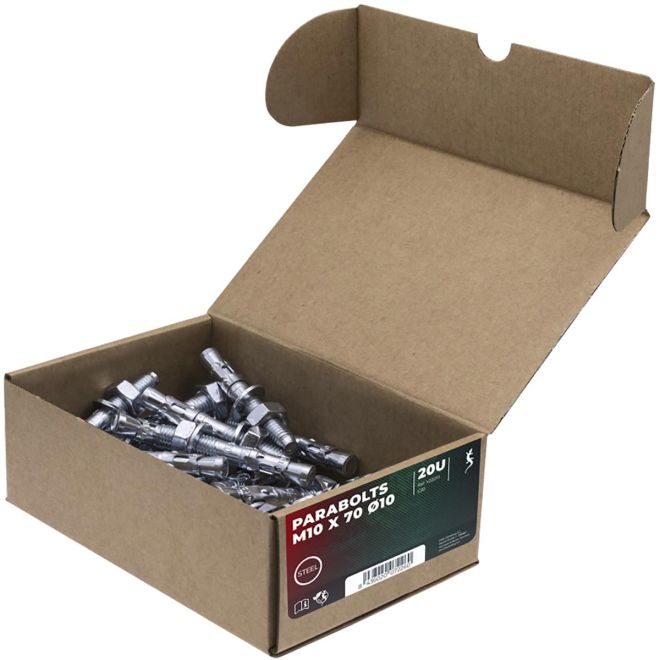 Fixe Box of M10 × 70 mm ボルト 拡張釘 20パック