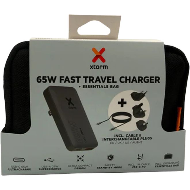 Xtorm 65Wファストトラベルチャージャー + ケーブル + エッセンシャルバッグ ポータブルチャージャー