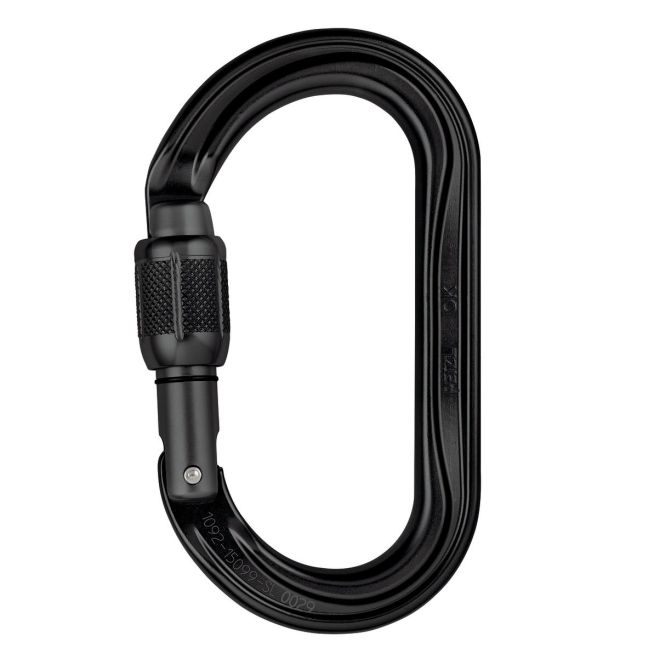 Petzl OK SCREW-LOCK Black スクリューロック付きオーバルカラビナ クライミング