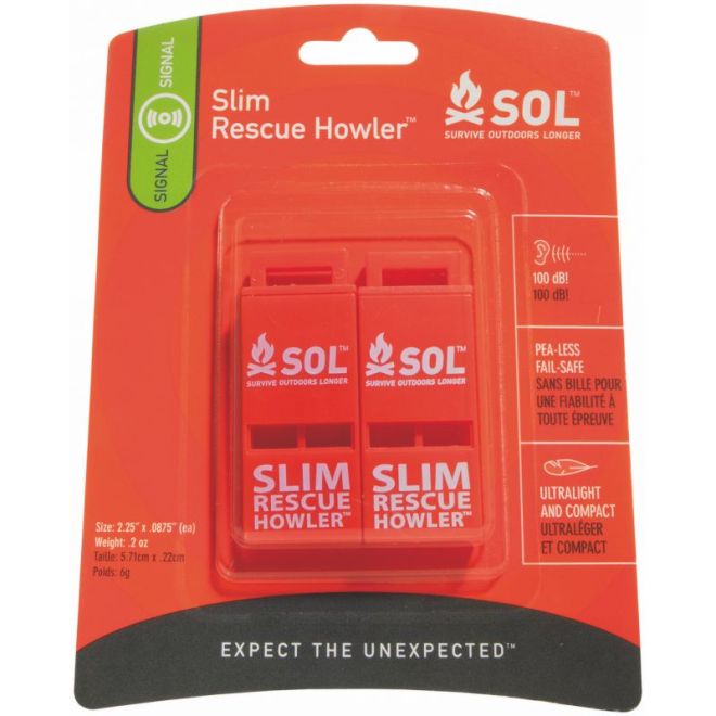 SOL Slim Rescue Howler Whistle 緊急用ホイッスル2個セット