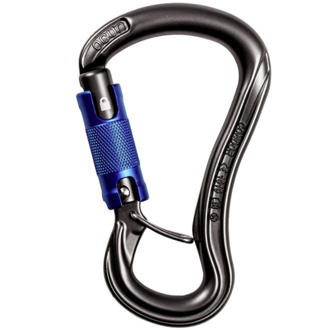Petzl GriGri クライミング用アシストブレーキ器具とカラビナ