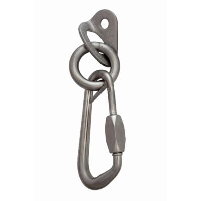 Raumer Placchetta inox Rock Ø10 + Anello Ø10 + Moschettone Ring Safety 13 versione Marina