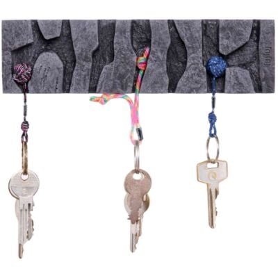 Fujfuj Key Holder Classic 2 Dark Concrete - Knots ノット付き壁掛けキーホルダー