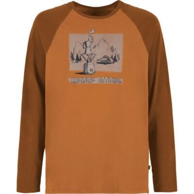 E9 Enove Long Coffee メンズ長袖Tシャツ