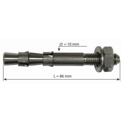 Raumer Hang Fix inox M10L d10x86mm 二重拡張釘 マリーナバージョン
