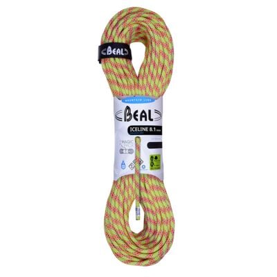 Beal Ice Line 8.1 mm Unicore Golden Dry クライミング用ハーフロープ