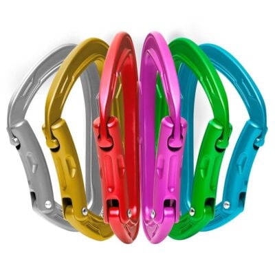 Edelrid Mission Sixpack 6個のカラフルなクライミングカラビナセット 曲がったレバー