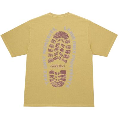 Gramicci Footprints Tee Pigment Dyed メンズ半袖Tシャツ