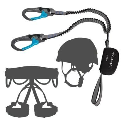 Oliunìd Deal Kit CAMP Kinetic Rewind Pro ヴィアフェラータセット + ヘルメットとハーネス ヴィアフェラータキット