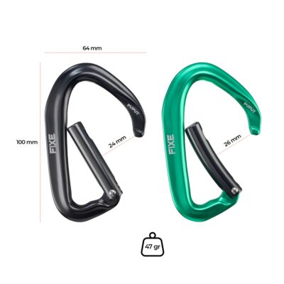 Fixe Pack 4 Puput Wide Green クライミング用カラビナ