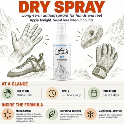 Rhino Skin Dry  3.4 oz antitraspirante per mani e piedi