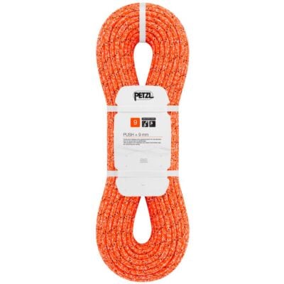 Petzl Push + 9 mm 超耐久性セミスタティックロープ キャニオニングと洞窟探検用