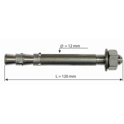 Raumer Hang Fix inox M12XL φ12x120mm ダブルエクスパンション釘 マリーナバージョン