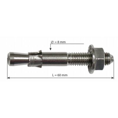 Raumer Hang Fix inox M8C シングル拡張釘 Ø8x60 mm