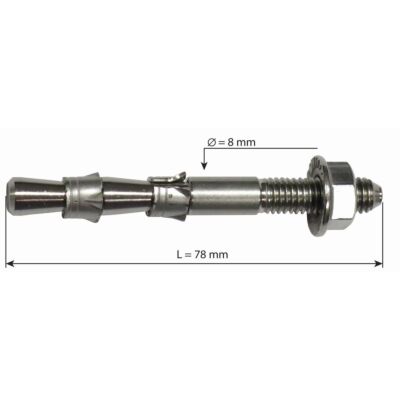 Raumer Hang Fix inox M8L 直径8x78mm 二重拡張ピン