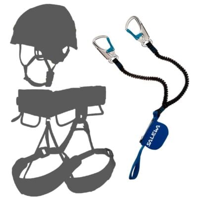Oliunìd Deal Kit SALEWA Premium Attac セット フェラータ + ヘルメットとハーネス キット via ferrata