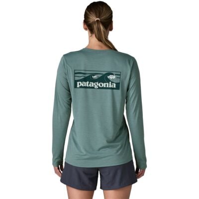 Patagonia W's L/S Cap Cool Daily Shirt - Boardshort Logo レディース長袖Tシャツ