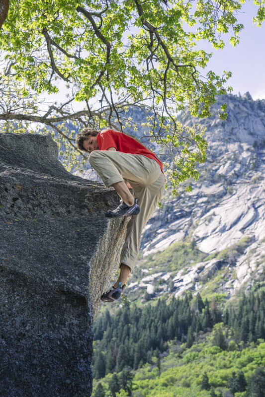クライミング中のSCARPA Instinct VSR LV。撮影:Ben Neilson / SCARPA