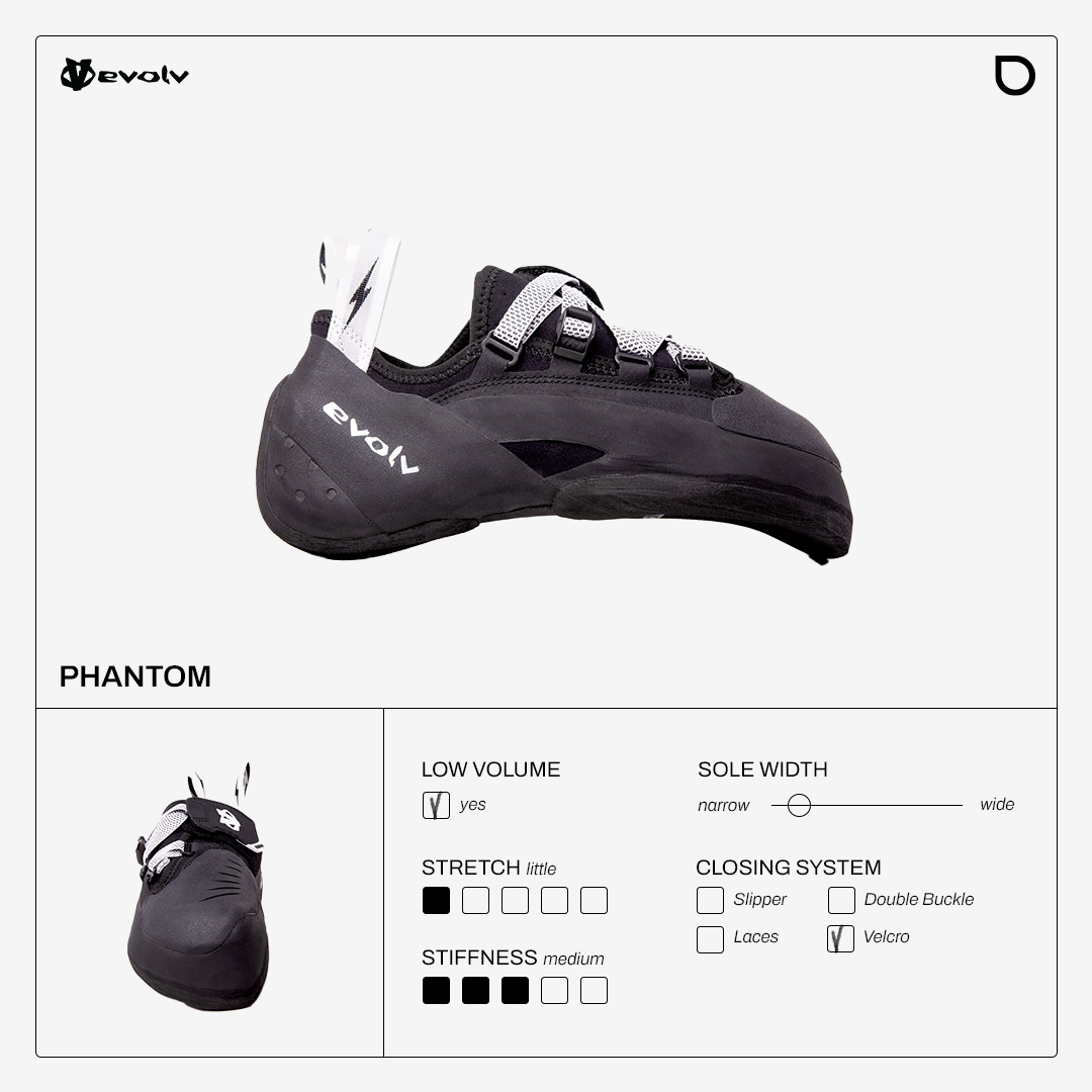 Evolv Phantomのボルダリングシューズ
